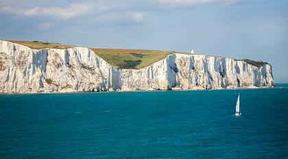 White Cliffs of Dover in England