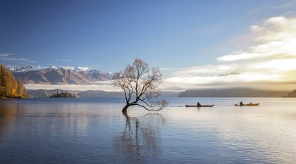 Lake Wanaka, New Zealand. Photo courtesy of Tourism New Zealand / Miles Holden Kayaking on Lake Wanaka in Otago, New Zealand. Photo courtesy of Tourism New Zealand / Miles Holden