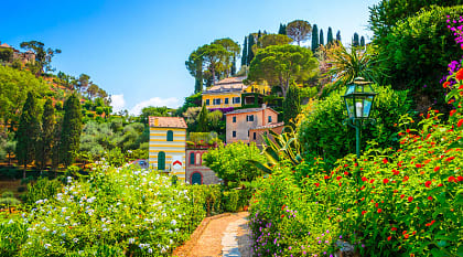 Charming and colorful neighborhood in Portofino, Italy