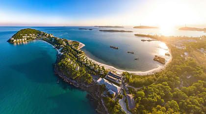 View of Phu Quoc Island at sunset in Vietnam