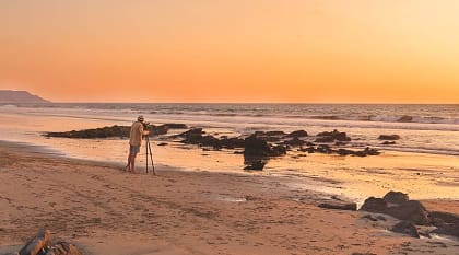 Sunset at the Galapagos in Ecuador.