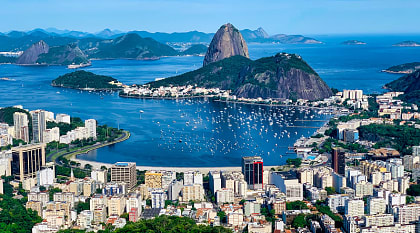 View of the city and the Sugarloaf Mountain, Rio de Janeiro, Brazil