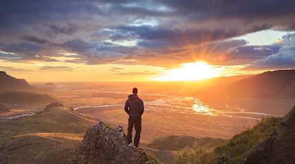 Sunset in Thórsmörk, Iceland