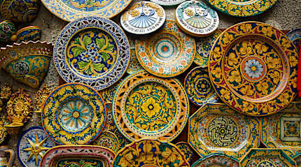 Colorful Italian artisan ceramic plates