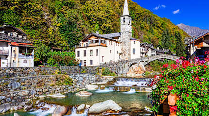 Picturesque village in Valle d'Aosta, north Italy