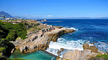 Atlantic ocean coast in Hermanus, South Africa
