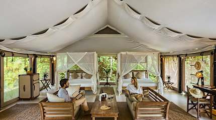 Couple on Safari vacation.