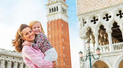 Mother and daughter in Piazza San Marco, Venice