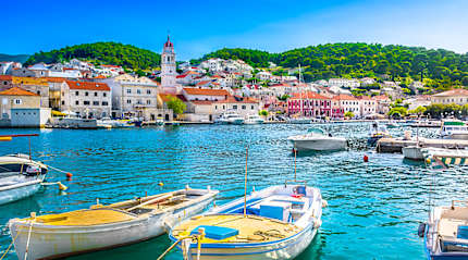 Summer in Pucisca village on the island of Brač, Croatia