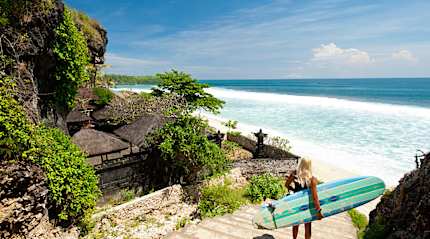 Surfer at a beach in Bali