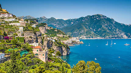 Beautiful view of  a village on the Amalfi Coast in Italy