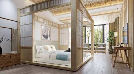 Luxury hotel room in Japan.