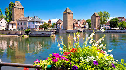 Traditional Alsatian village in France