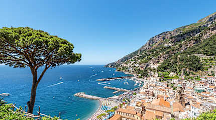 View of Amalfi on the Amalfi Coast in Italy