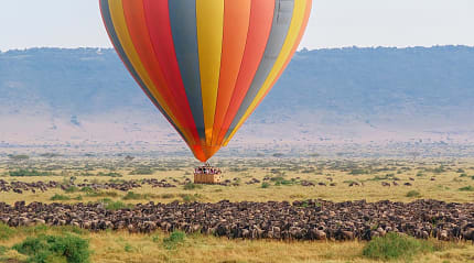 Hot-air balloon safari in South Africa.