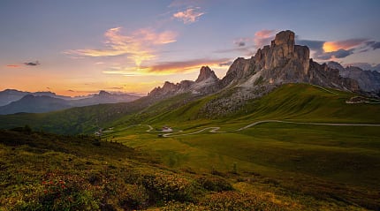 The Giau Pass in the Dolomites in the province of Belluno in Italy