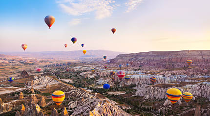 Balloons over Cappadocia in Turkey.