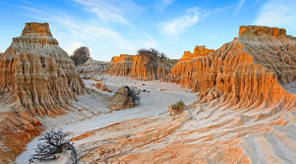 Desert lunettes of Lake Mungo National Park in Australia.