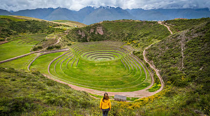 Ancient circular terraces at Moray, Sacred valley, Peru