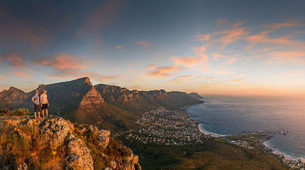Coupld hiking Lion's Head in Cape Town, South Africa
