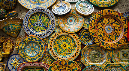 Colorful Italian artisan ceramic plates