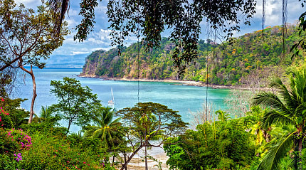 Sailboat in a Costa Rica bay