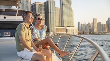 Couple enjoying the sunset in Dubai.