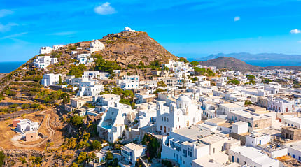 Plaka town on Milos Island, Greece