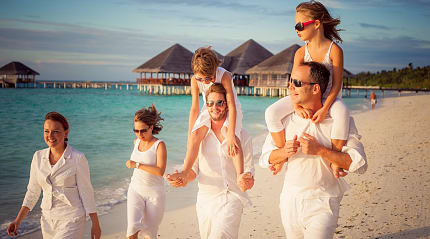 Family in the Maldives.