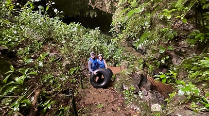 Marci-Beth and Jeff at the Actun Tunichil Muknal Cave in the Cayo District, Belize