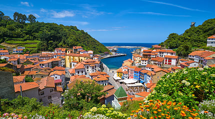 Seaside town of Cudillero in the Asturias region of Spain