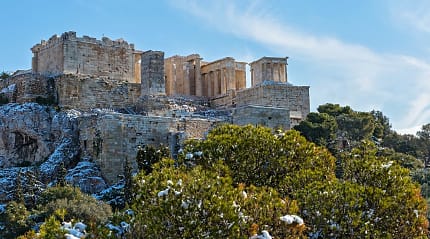 The Acropolis during winter time in Athens, Greece