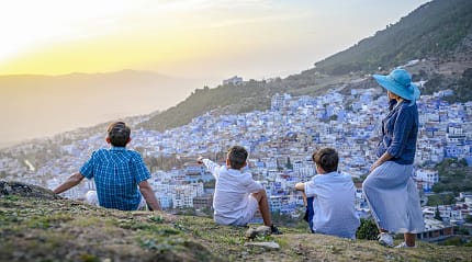 Family in Chefchaouen, Morocco