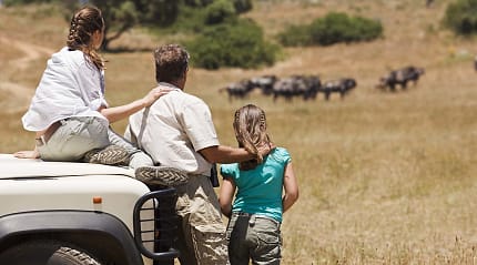 Family on a Safari in South Africa.