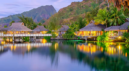 Tahiti island at dusk