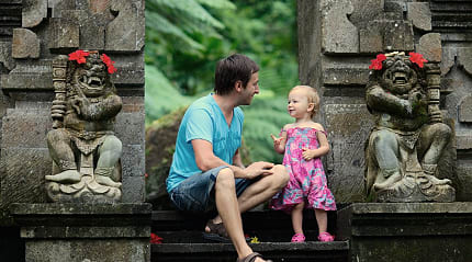 Father and daughter in Bali, Indonesia