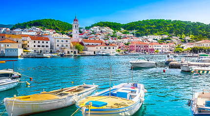 Summer in Pucisca village on the island of Brač, Croatia