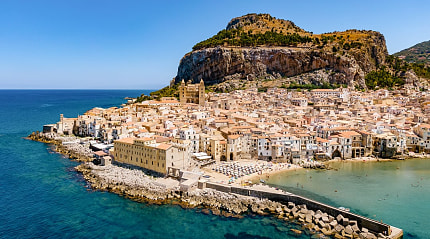 Aerial view of Cefalu, Sicily
