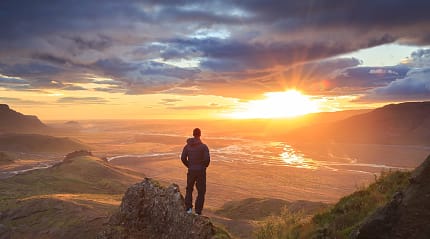 Sunset in Thórsmörk, Iceland