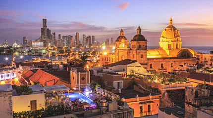 Cartagena skyline at night