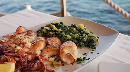 Seafood platter by the beach, Croatia.