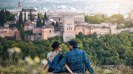 Couple at the Alhambra in Granada, Spain