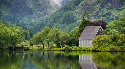 The St Finbarr's Oratory at Gougane Barra, County Cork, Ireland.
