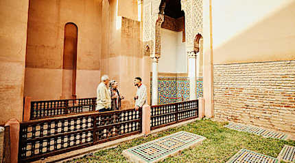 A couple and their guide in Marrakech, Morocco