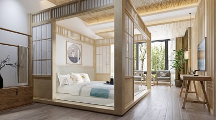 Luxury hotel room in Japan.