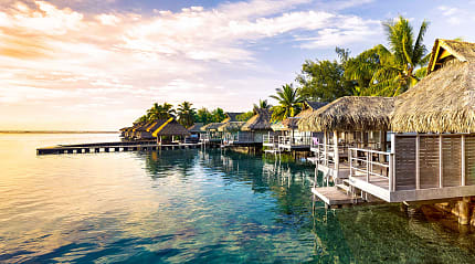 Island in Fiji at sunset