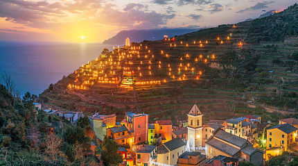 Christmas season in Manarola, Cinque Terre, Italy