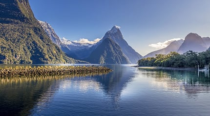 Mitre Peak in Milford Sound, New Zealand