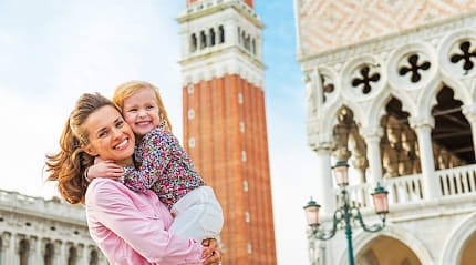 Mother and daughter in Piazza San Marco, Venice