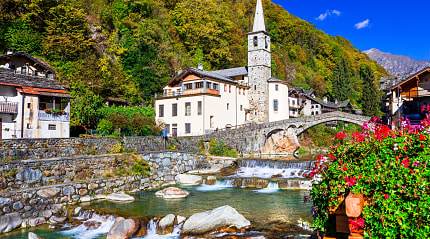 Picturesque village in Valle d'Aosta, north Italy